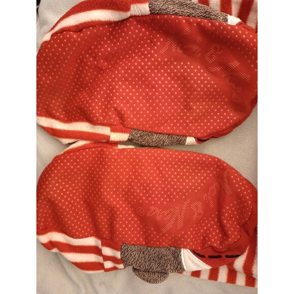 Nick & Nora Adult Sock Monkey Feet Pajama One Piece- Rave, Red Stripe, Christmas - Picture 8 of 9